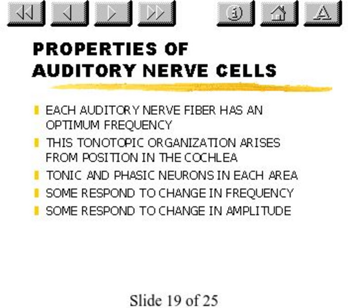 Vcu: Properties of Auditory Nerve Cells Handout