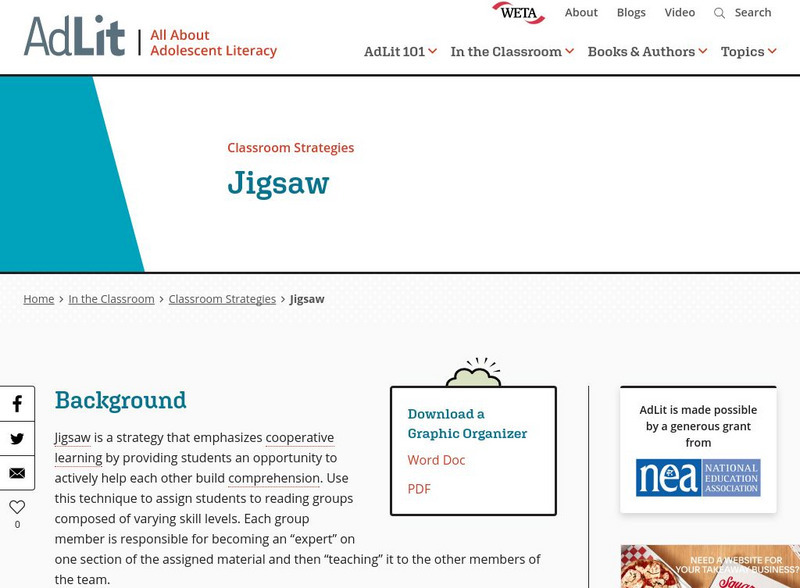 Ad lit.org: Classroom Strategies: Jigsaw Professional Doc Ad lit.org: Classroom Strategies: Jigsaw Professional Doc