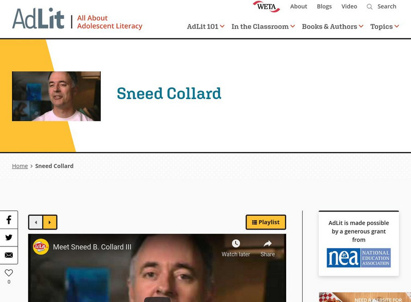 Ad lit.org: A Video Interview With Sneed Collard Audio Ad lit.org: A Video Interview With Sneed Collard Audio