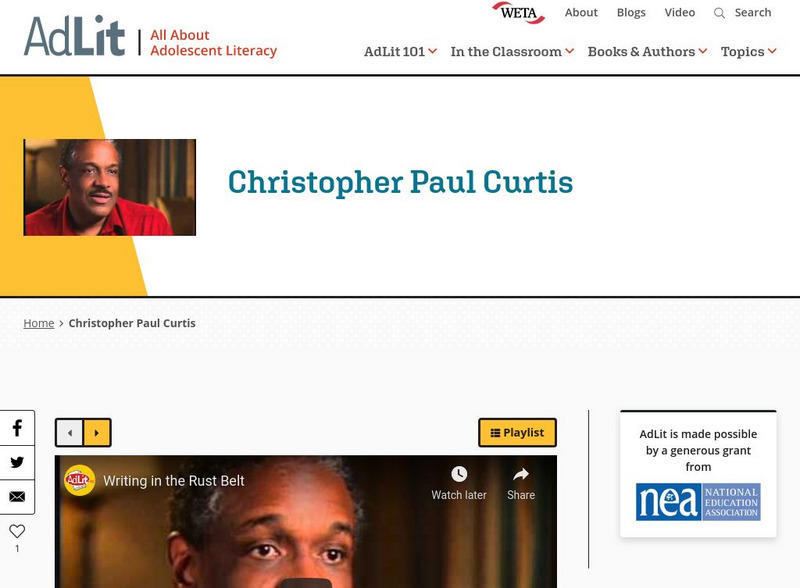 Ad lit.org: A Video Interview With Christopher Paul Curtis Audio Ad lit.org: A Video Interview With Christopher Paul Curtis Audio
