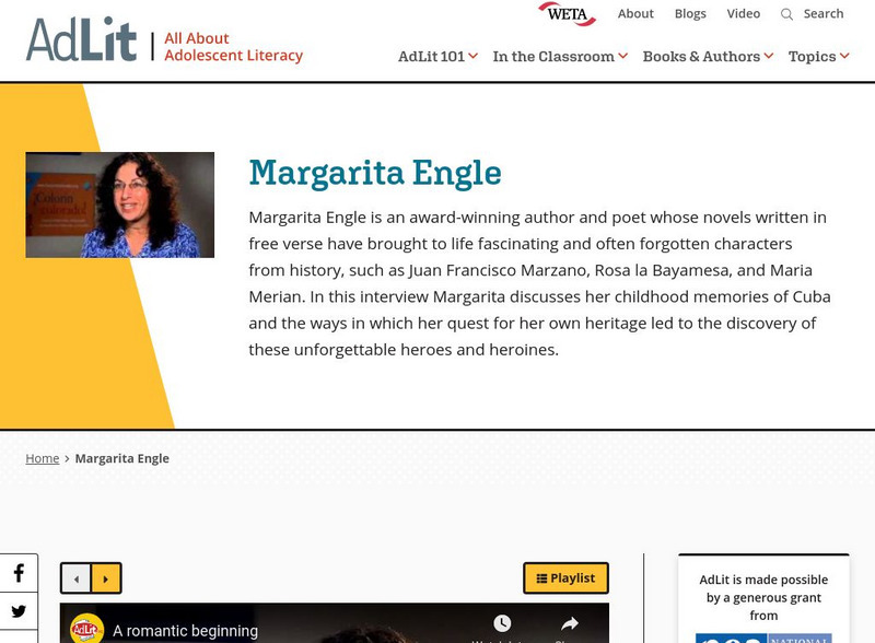 Ad lit.org: A Video Interview With Margarita Engle Audio Ad lit.org: A Video Interview With Margarita Engle Audio
