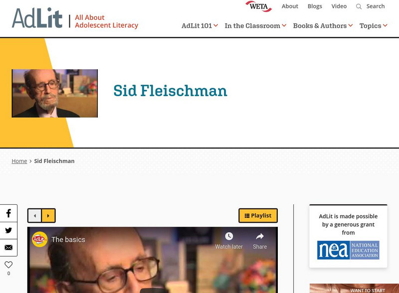 Ad lit.org: A Video Interview With Sid Fleischman Audio Ad lit.org: A Video Interview With Sid Fleischman Audio