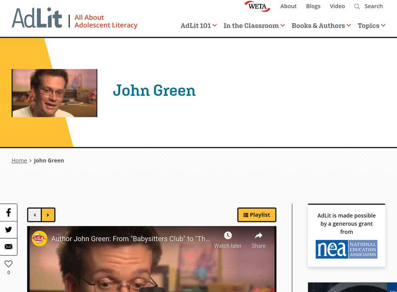Ad lit.org: A Video Interview With John Green Audio Ad lit.org: A Video Interview With John Green Audio
