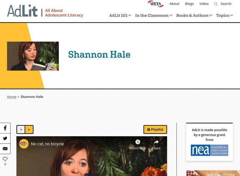 Ad lit.org: A Video Interview With Shannon Hale Audio Ad lit.org: A Video Interview With Shannon Hale Audio