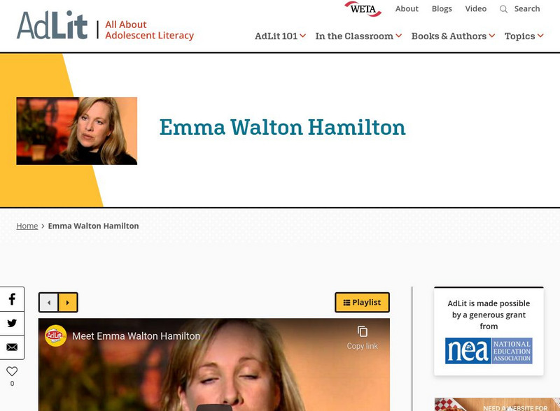 Ad lit.org: A Video Interview With Emma Walton Hamilton Audio Ad lit.org: A Video Interview With Emma Walton Hamilton Audio