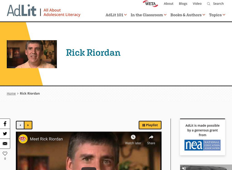 Ad lit.org: A Video Interview With Rick Riordan Audio Ad lit.org: A Video Interview With Rick Riordan Audio