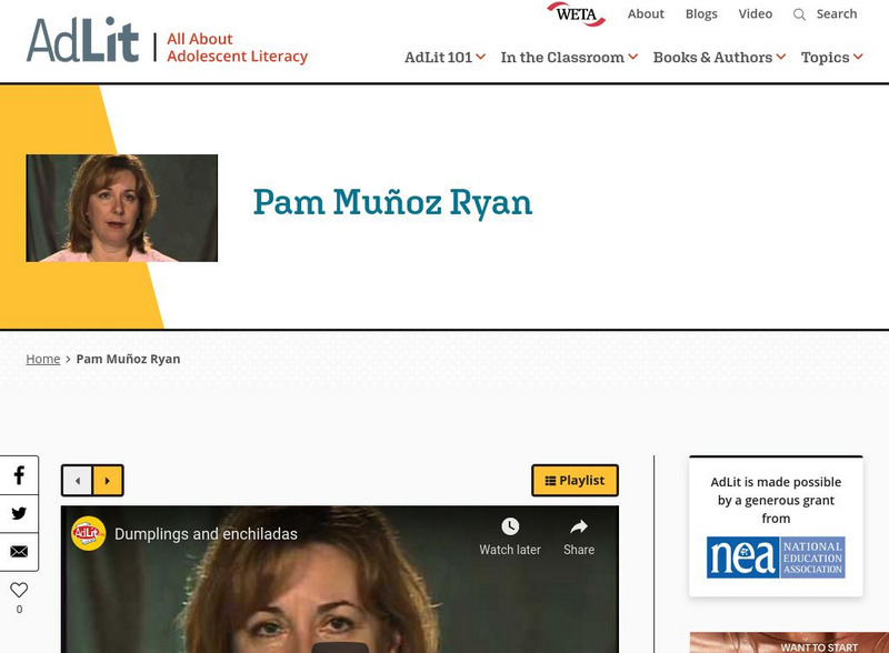 Ad lit.org: A Video Interview With Pam Munoz Ryan Audio Ad lit.org: A Video Interview With Pam Munoz Ryan Audio