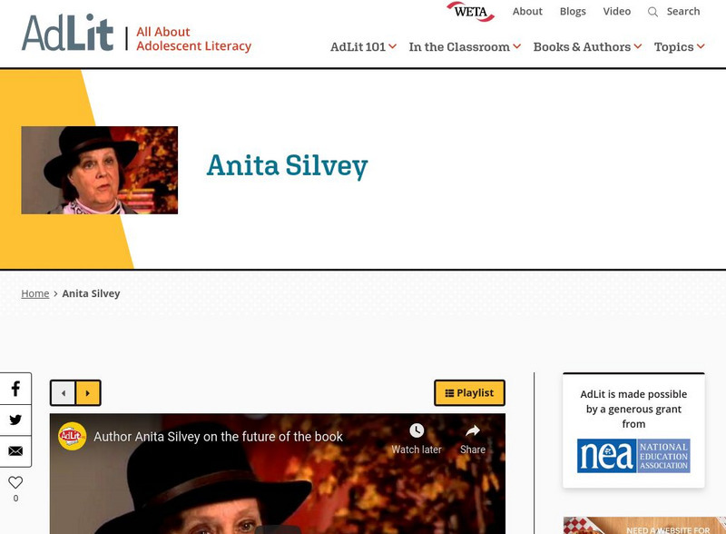 Ad lit.org: A Video Interview With Anita Silvey Audio Ad lit.org: A Video Interview With Anita Silvey Audio