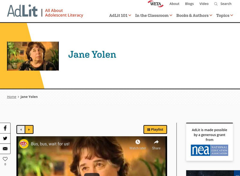 Ad lit.org: A Video Interview With Jane Yolen Audio Ad lit.org: A Video Interview With Jane Yolen Audio