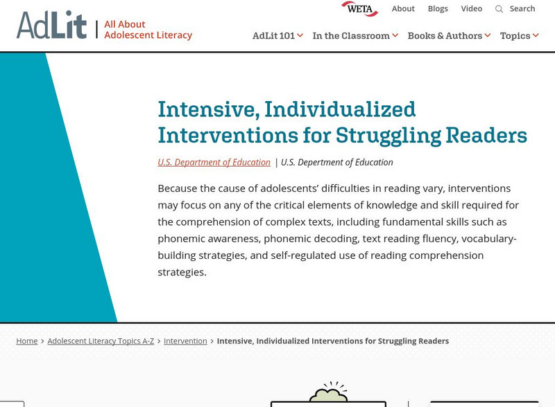 Ad lit.org: Intensive, Individualized Interventions for Struggling Readers Professional Doc Ad lit.org: Intensive, Individualized Interventions for Struggling Readers Professional Doc