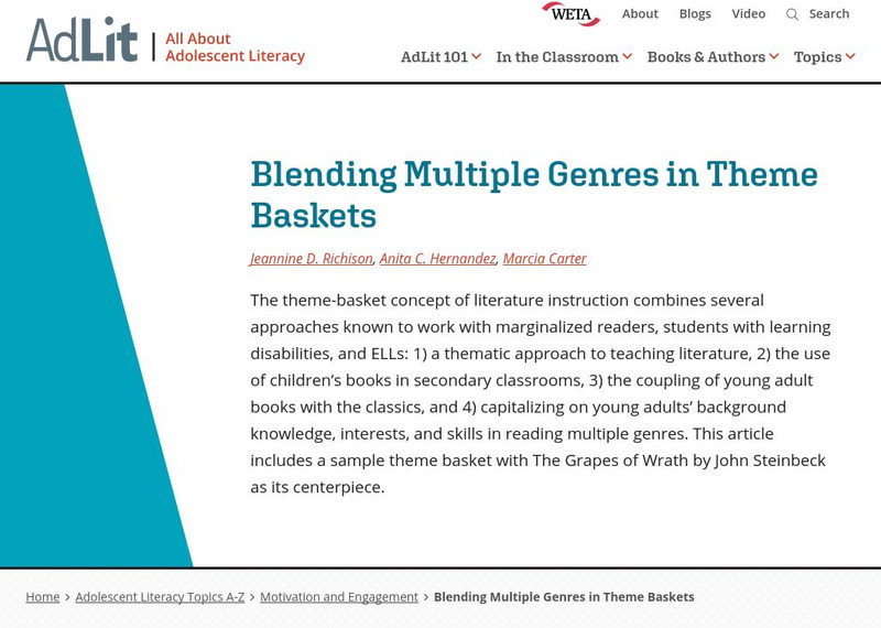 Ad lit.org: Blending Multiple Genres in Theme Baskets Professional Doc Ad lit.org: Blending Multiple Genres in Theme Baskets Professional Doc