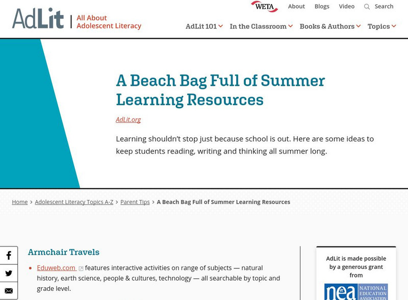 Ad lit.org: A Beach Bag Full of Summer Learning Resources Professional Doc Ad lit.org: A Beach Bag Full of Summer Learning Resources Professional Doc