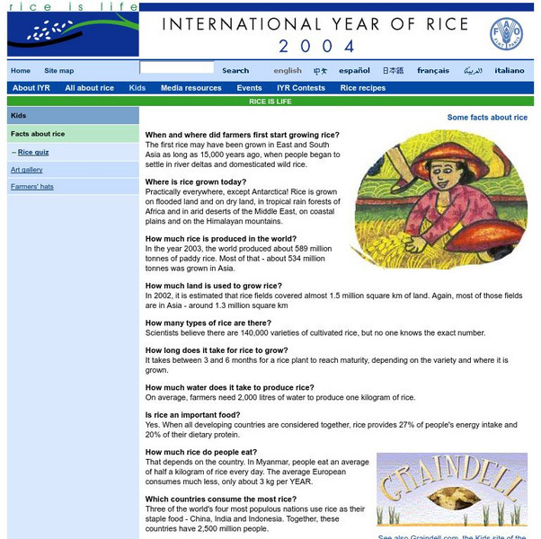 International Year of Rice, 2004: Kids! Rice Facts Website