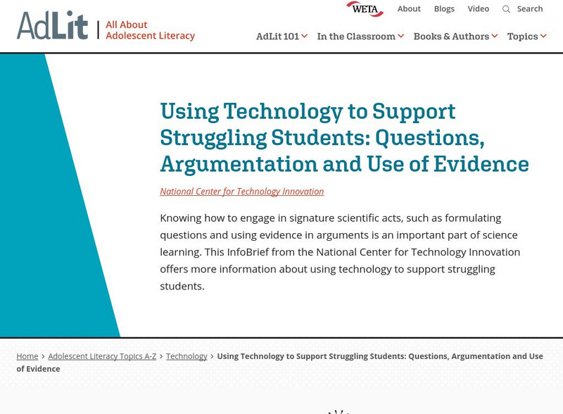 Ad lit.org: Using Technology to Support Struggling Students Professional Doc Ad lit.org: Using Technology to Support Struggling Students Professional Doc