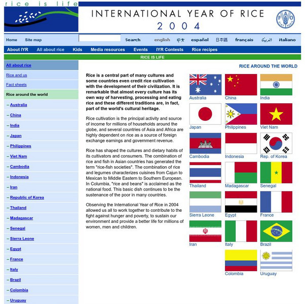 International Year of Rice, 2004: Rice Around the World Handout