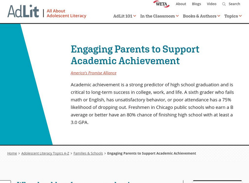 Ad lit.org: Engaging Parents to Support Academic Achievement Professional Doc Ad lit.org: Engaging Parents to Support Academic Achievement Professional Doc