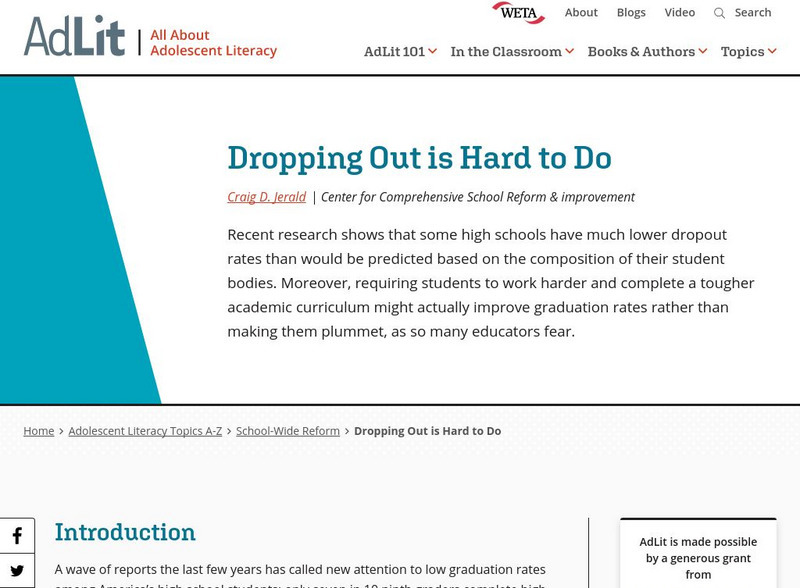 Ad lit.org: Dropping Out Is Hard to Do Professional Doc Ad lit.org: Dropping Out Is Hard to Do Professional Doc