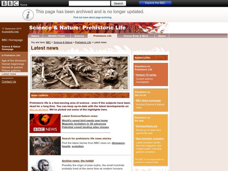 Bbc: Science & Nature: Prehistoric Life: Latest News Website Bbc: Science & Nature: Prehistoric Life: Latest News Website