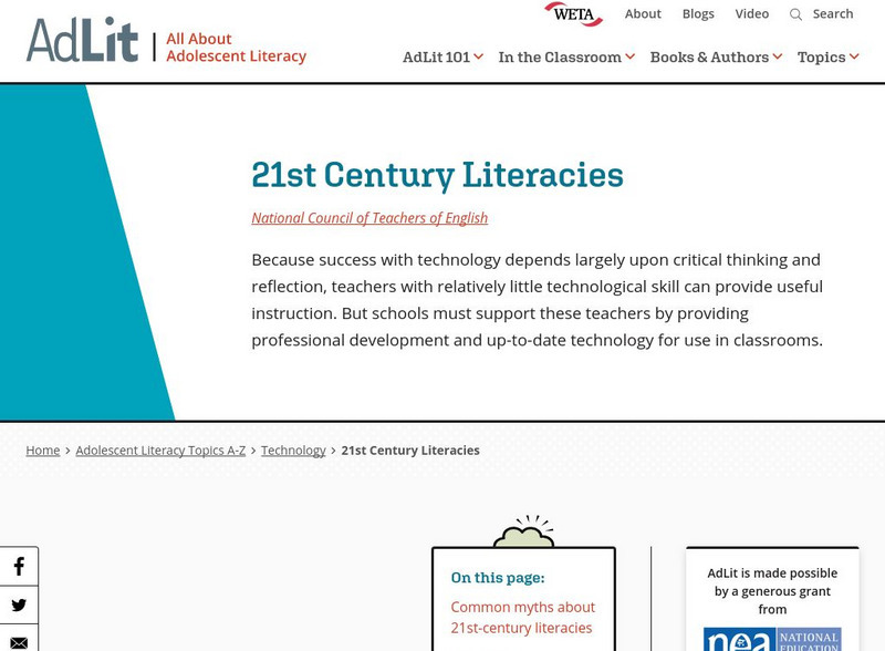 Ad lit.org: 21st Century Literacies Professional Doc Ad lit.org: 21st Century Literacies Professional Doc