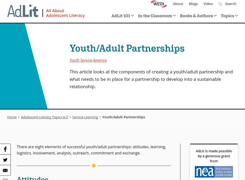 Ad lit.org: Youth/adult Partnerships Professional Doc Ad lit.org: Youth/adult Partnerships Professional Doc