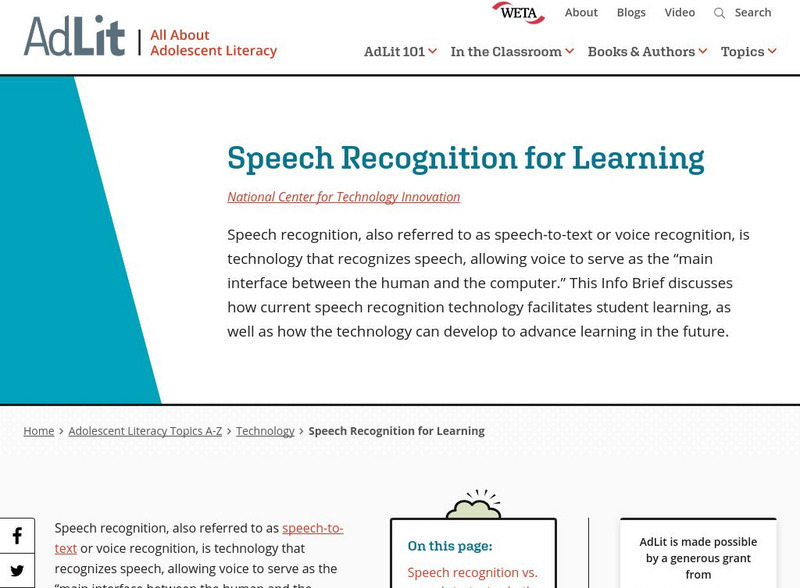 Ad lit.org: Speech Recognition for Learning Professional Doc Ad lit.org: Speech Recognition for Learning Professional Doc