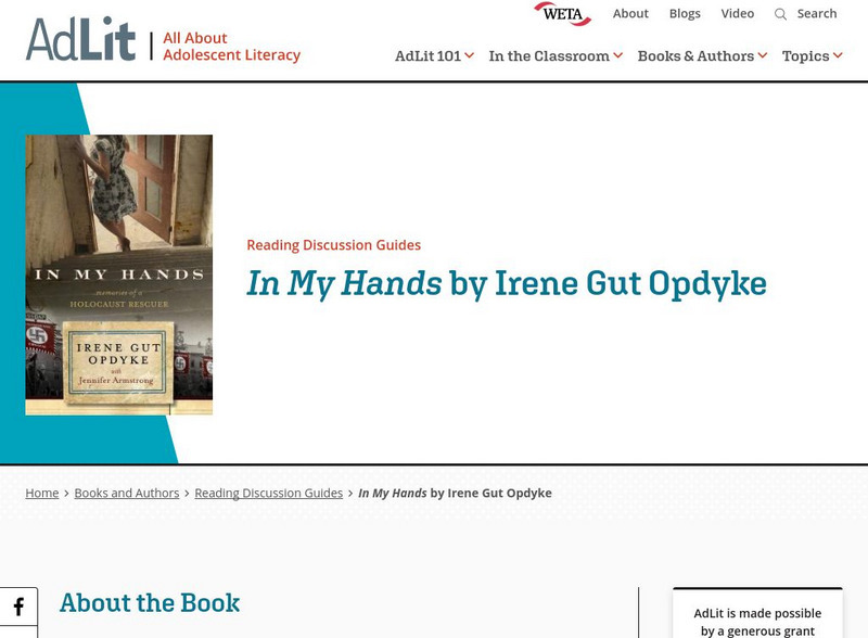 Ad lit.org: Reading Discussion Guide: In My Hands by Irene Gut Opdyke Professional Doc Ad lit.org: Reading Discussion Guide: In My Hands by Irene Gut Opdyke Professional Doc