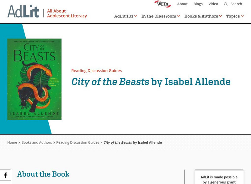 Ad lit.org: Reading Discussion Guide: City of the Beasts by Isabel Allende Professional Doc Ad lit.org: Reading Discussion Guide: City of the Beasts by Isabel Allende Professional Doc