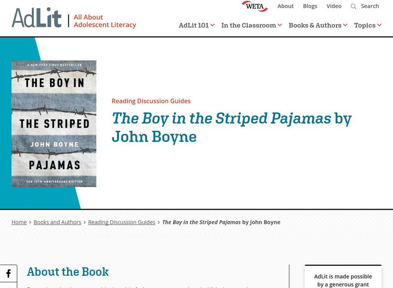 Ad lit.org: Discussion Guide: The Boy in the Striped Pajamas by James Boyne Professional Doc Ad lit.org: Discussion Guide: The Boy in the Striped Pajamas by James Boyne Professional Doc