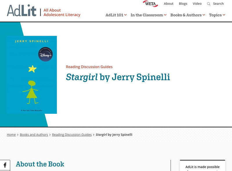 Ad lit.org: Reading Discussion Guide: Stargirl by Jerry Spinelli Professional Doc Ad lit.org: Reading Discussion Guide: Stargirl by Jerry Spinelli Professional Doc