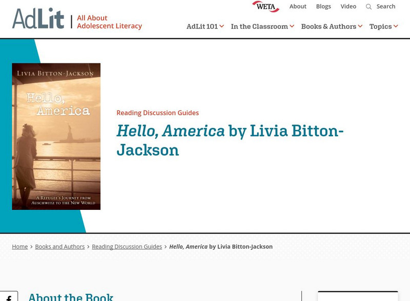 Ad lit.org: Reading Discussion Guide: Hello, America by Livia Bitton Jackson Professional Doc Ad lit.org: Reading Discussion Guide: Hello, America by Livia Bitton Jackson Professional Doc