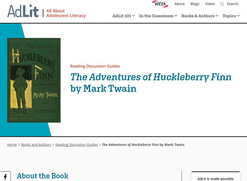 Ad lit.org: Reading Discussion Guide: The Adventures of Huckleberry Finn Professional Doc Ad lit.org: Reading Discussion Guide: The Adventures of Huckleberry Finn Professional Doc