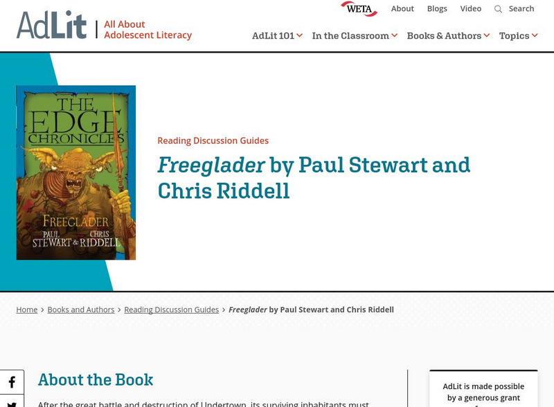 Ad lit.org: Reading Discussion Guide: Freeglader by Paul Stewart and Chris Riddell Professional Doc Ad lit.org: Reading Discussion Guide: Freeglader by Paul Stewart and Chris Riddell Professional Doc