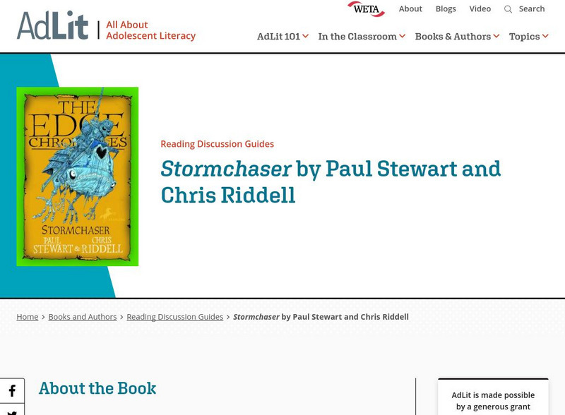 Ad lit.org: Reading Discussion Guide: Stormchaser Professional Doc Ad lit.org: Reading Discussion Guide: Stormchaser Professional Doc