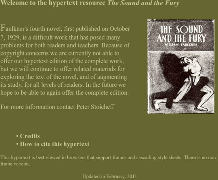 U. Of Saskatchewan: The Sound and the Fury in Hypertext eBook U. Of Saskatchewan: The Sound and the Fury in Hypertext eBook