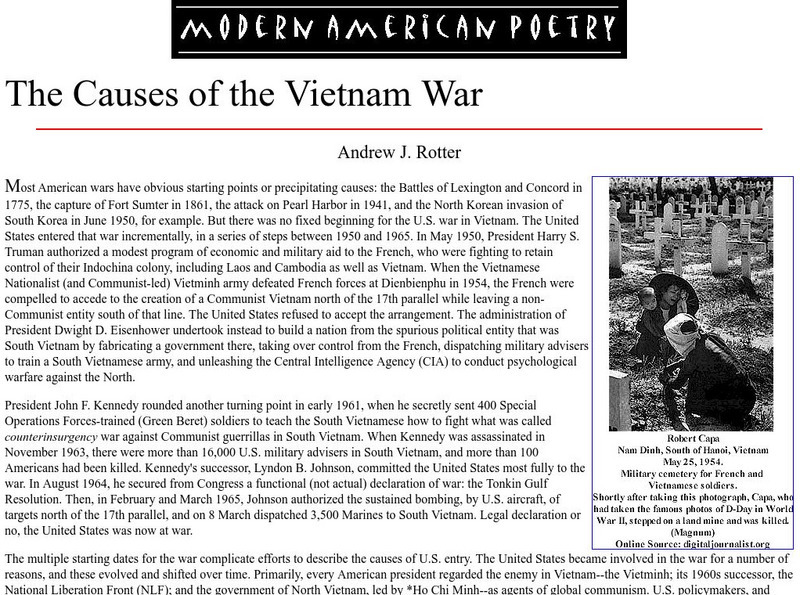 University of Illinois: Maps: Causes of the Vietnam War Website University of Illinois: Maps: Causes of the Vietnam War Website