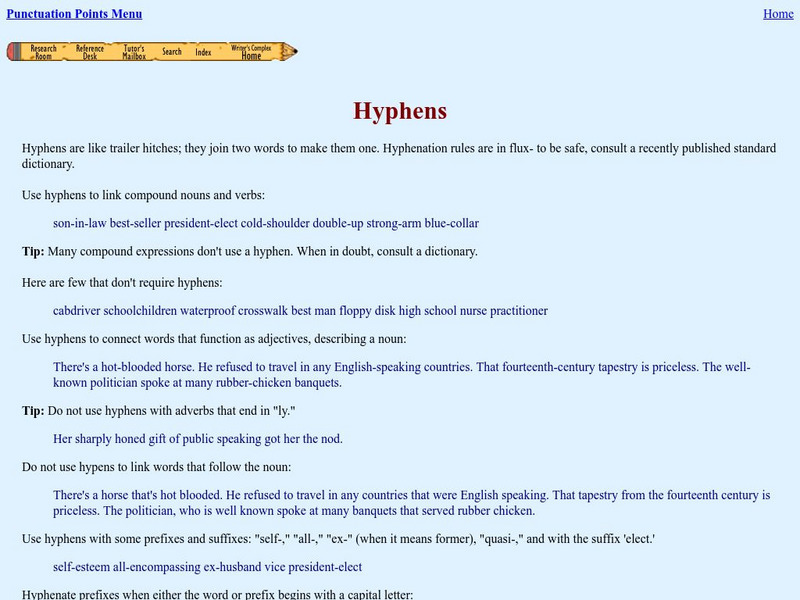 Empire State College: Hyphens Handout