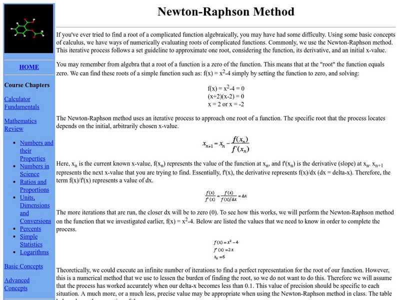 Shodor: Newton Raphson Method Unit Plan Shodor: Newton Raphson Method Unit Plan