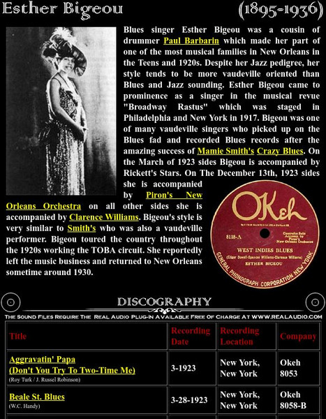 Red Hot Jazz: Esther Bigeou Article