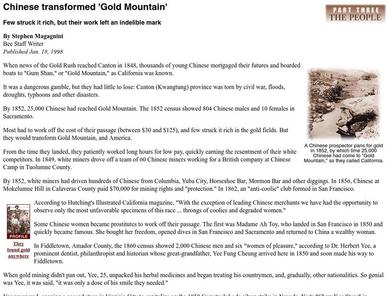 Gold Rush: Chinese Transformed Handout Gold Rush: Chinese Transformed Handout