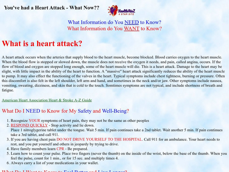 University of Washington: After Your Heart Attack Handout University of Washington: After Your Heart Attack Handout