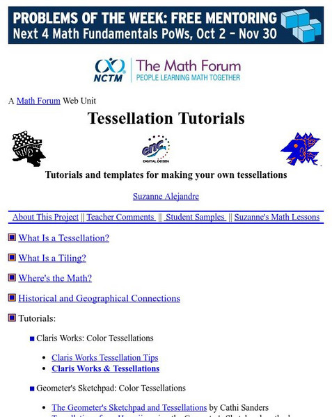 The Math Forum: Tessellation Tutorials Activity The Math Forum: Tessellation Tutorials Activity