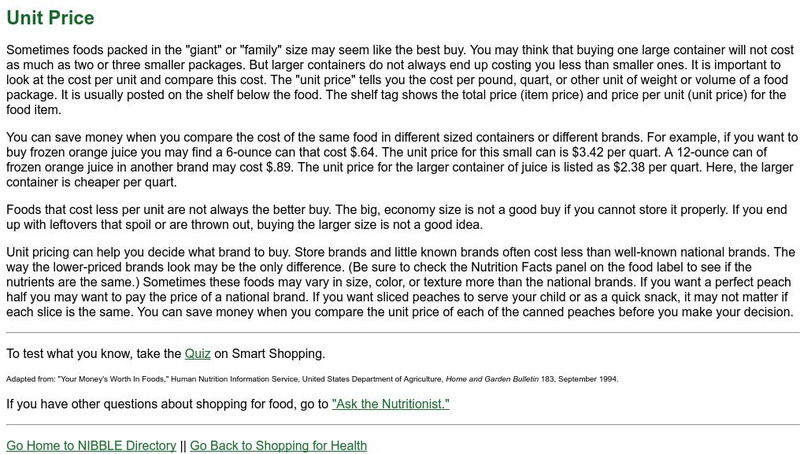 Nibble: Unit Price Website Nibble: Unit Price Website