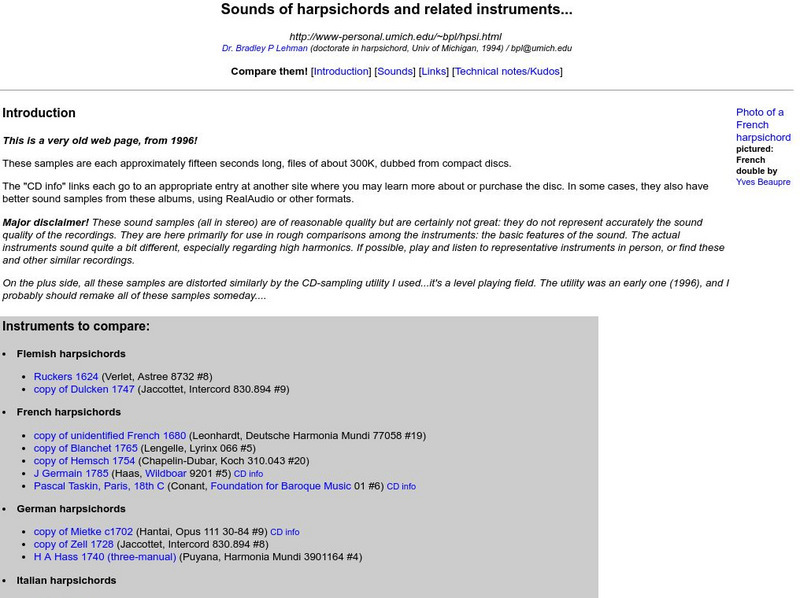 Sounds of Harpsichords Audio Sounds of Harpsichords Audio