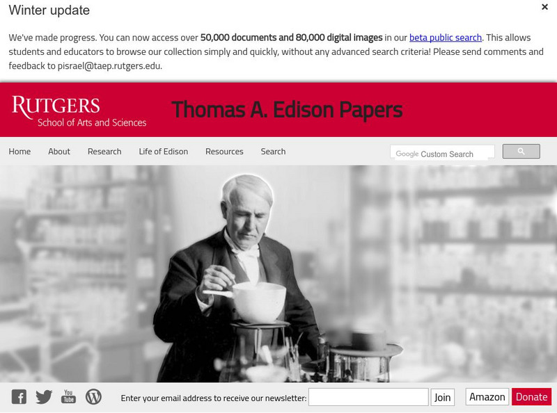 Rutgers: The Thomas Edison Papers Website Rutgers: The Thomas Edison Papers Website