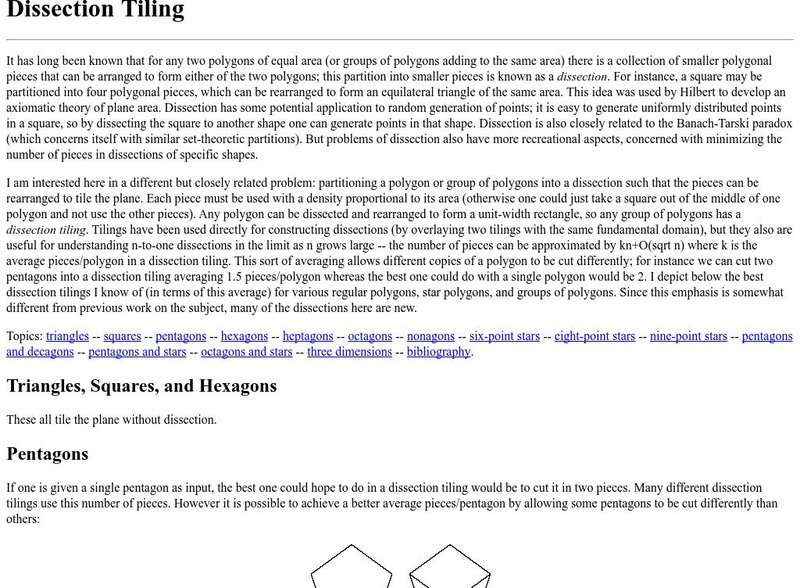 Geometry Junkyard: Dissection Tiling Activity Geometry Junkyard: Dissection Tiling Activity