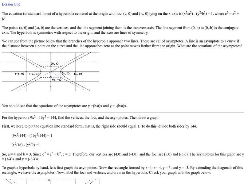 University of Georgia: Hyperbola Lesson Plan University of Georgia: Hyperbola Lesson Plan
