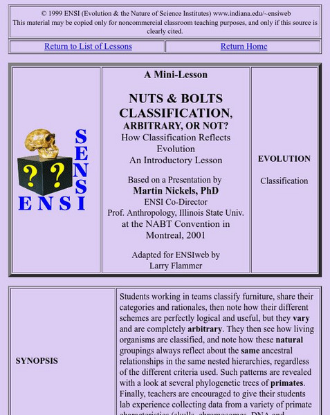 Is Classification Arbitrary or Not? Lesson Plan Is Classification Arbitrary or Not? Lesson Plan