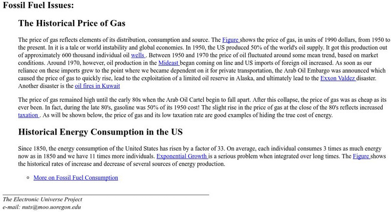 Electronic Universe Project: Fossil Fuel Consumption Handout Electronic Universe Project: Fossil Fuel Consumption Handout