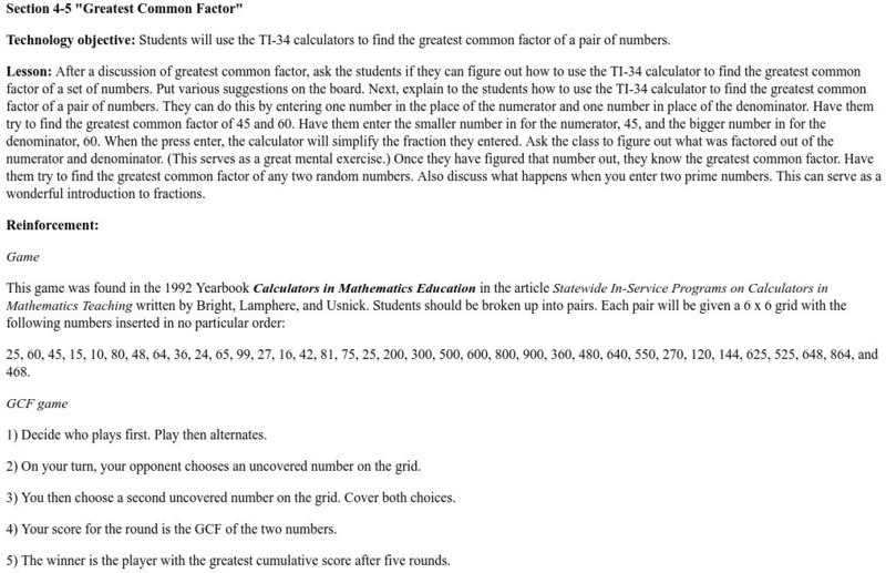 University of Georgia: Greatest Common Factor Lesson Plan University of Georgia: Greatest Common Factor Lesson Plan