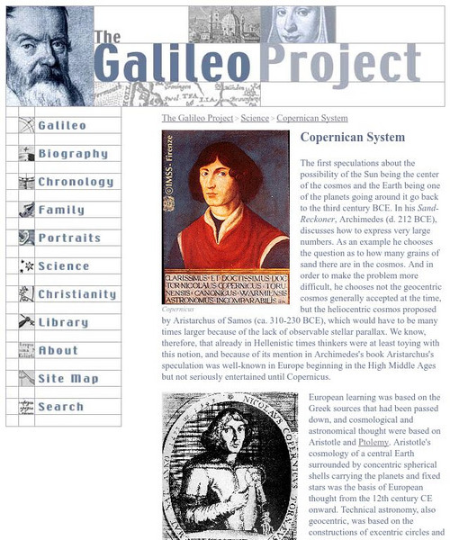 Galileo Project: The Copernican System Website Galileo Project: The Copernican System Website